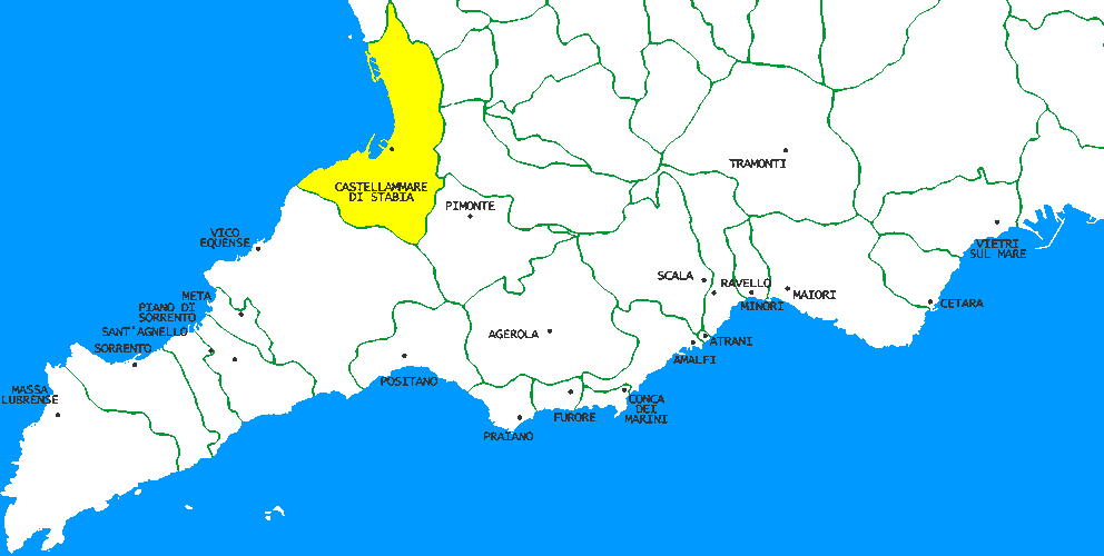 Mappa della Penisola Sorrentina