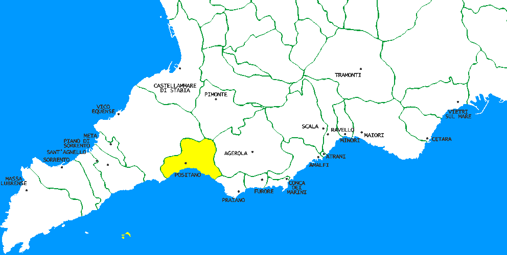 Mappa della Penisola Sorrentina