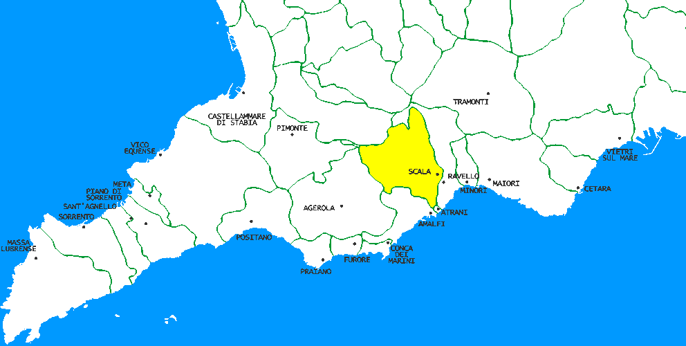 Mappa della Penisola Sorrentina