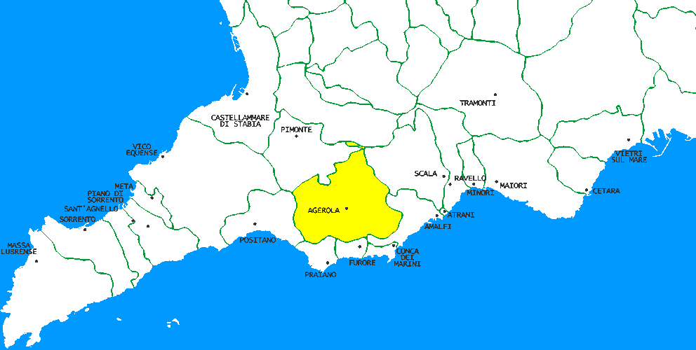 Mappa della Penisola Sorrentina