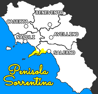 Mappa della Penisola Sorrentina