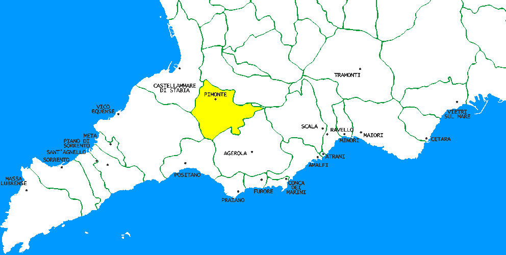 Mappa della Penisola Sorrentina