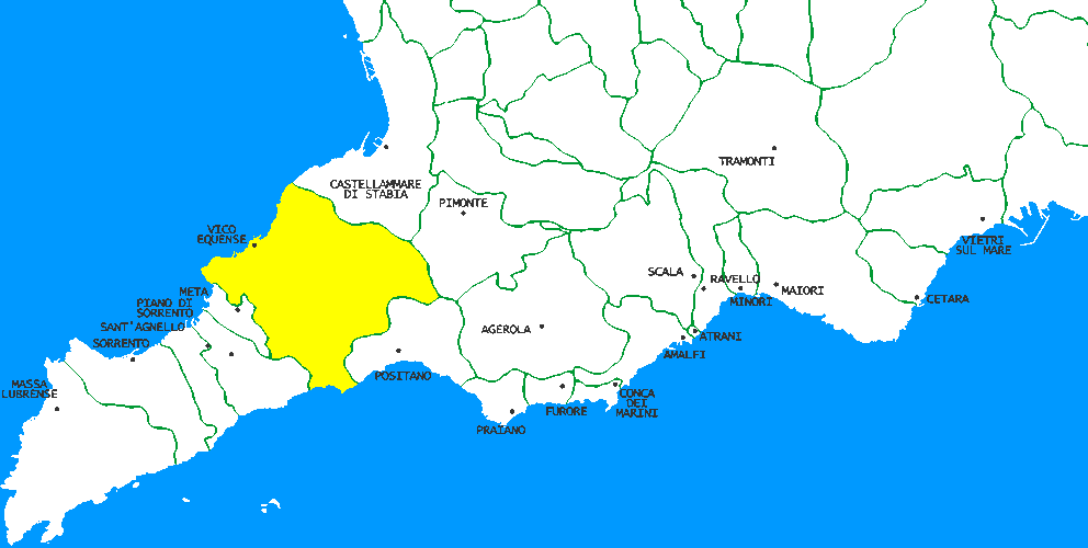 Mappa della Penisola Sorrentina